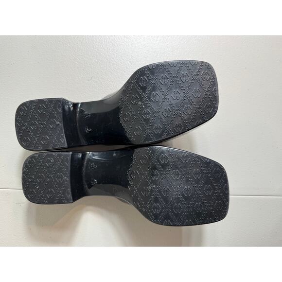 Jeffrey Campbell Bubblegum platform Jelly sandals black slides slip on Sz 9 - Picture 7 of 8